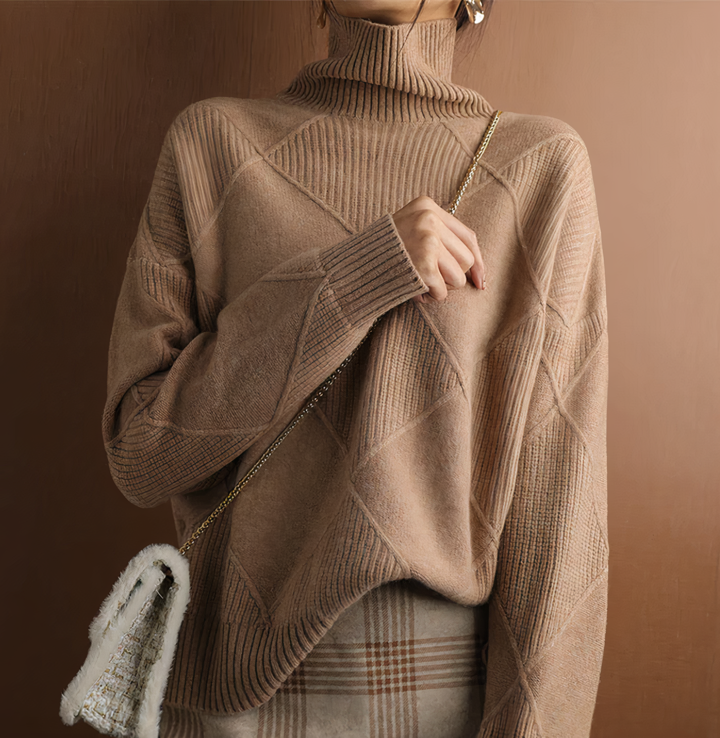 Rollkragenpullover mit langen Ärmeln – Ellie