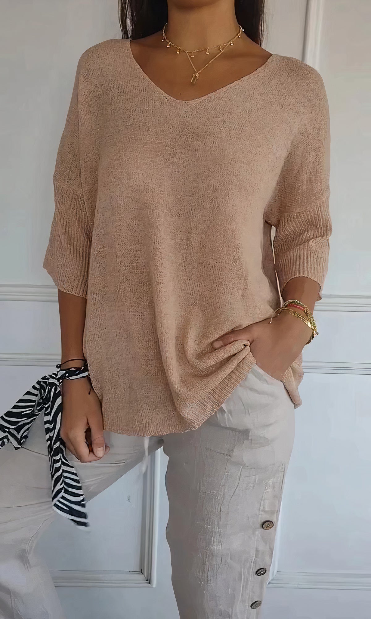 V-Ausschnitt Strickpullover - Evi