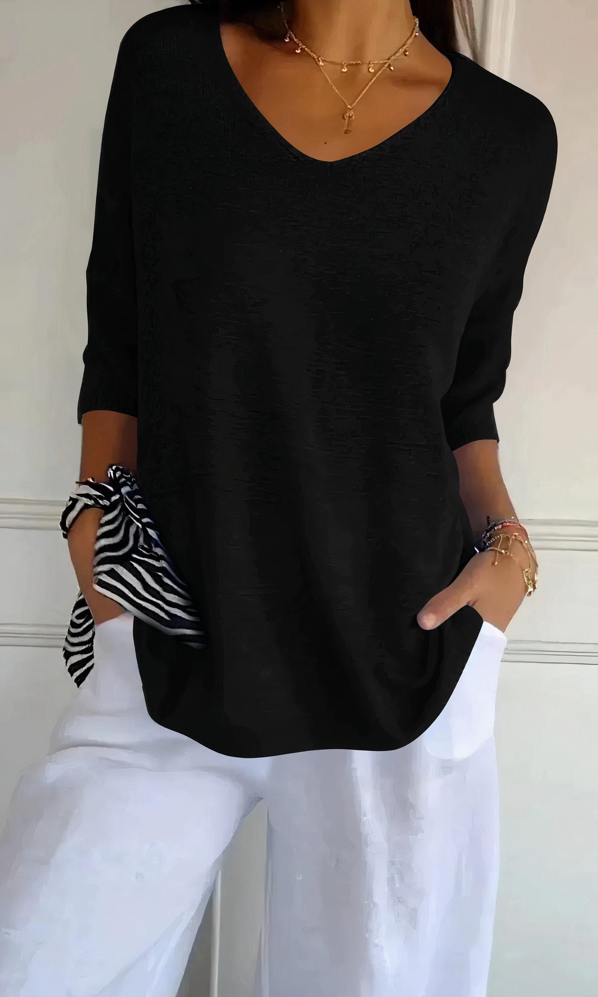 V-Ausschnitt Strickpullover - Evi