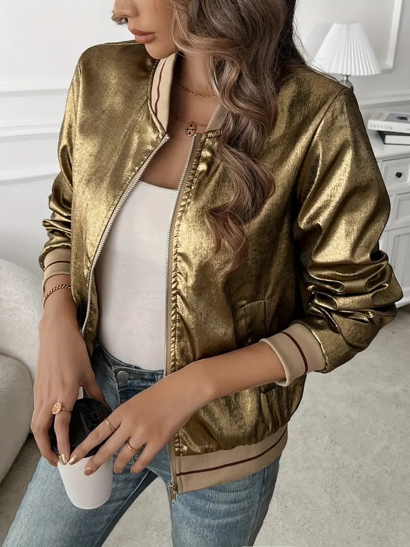 Berg-Feldt | Metallic Bomberjacke