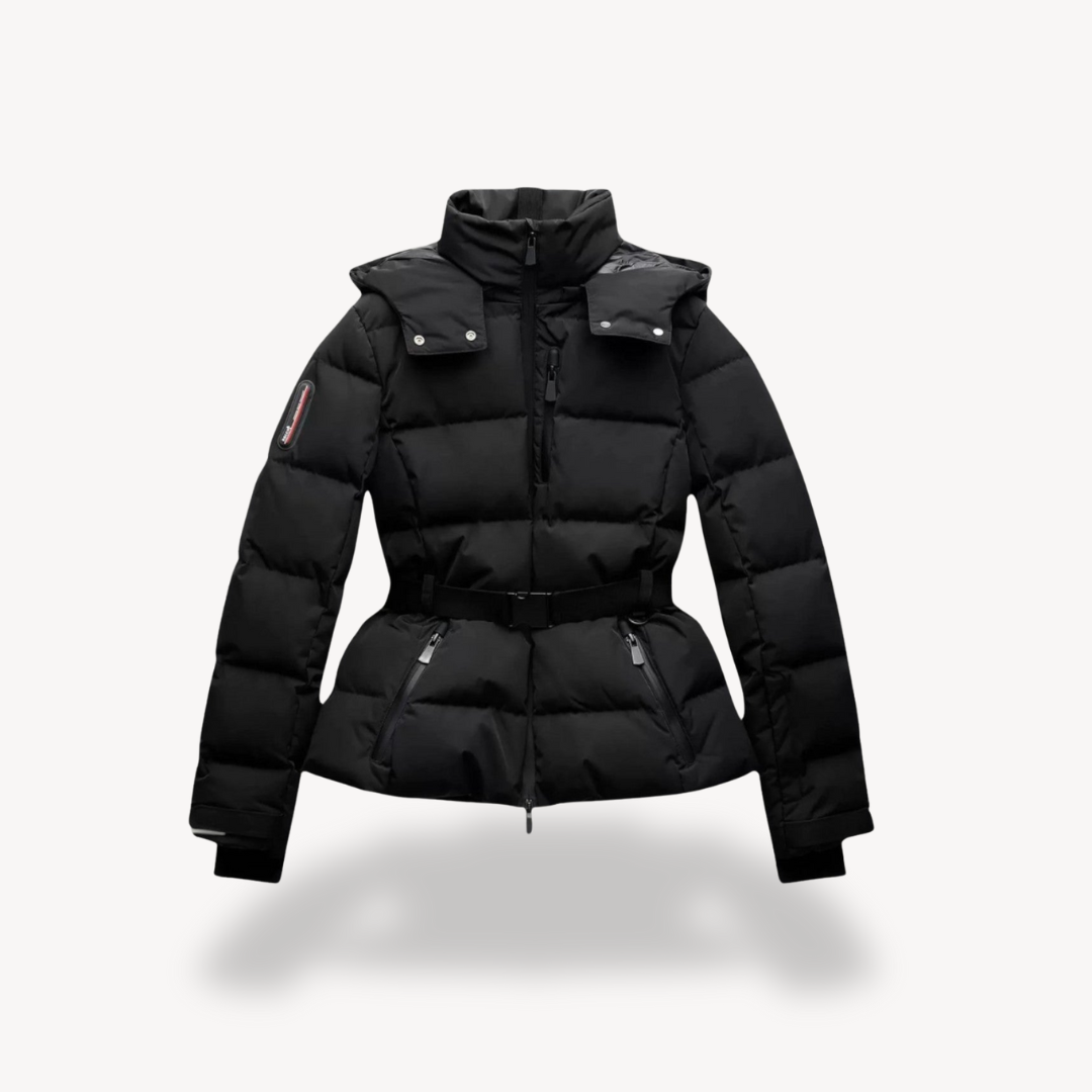 Berg-Feldt | Stylische Wasserfeste Schwarze Pufferjacke Warm und Schutz