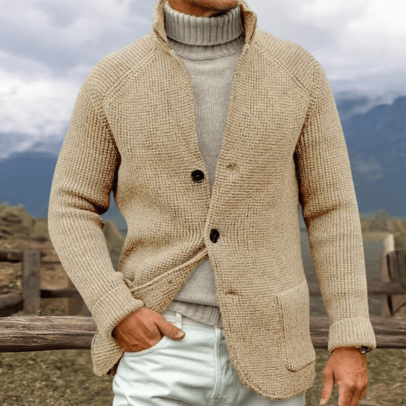 ERWIN - Gilet en maille grosse jauge aspect tricot