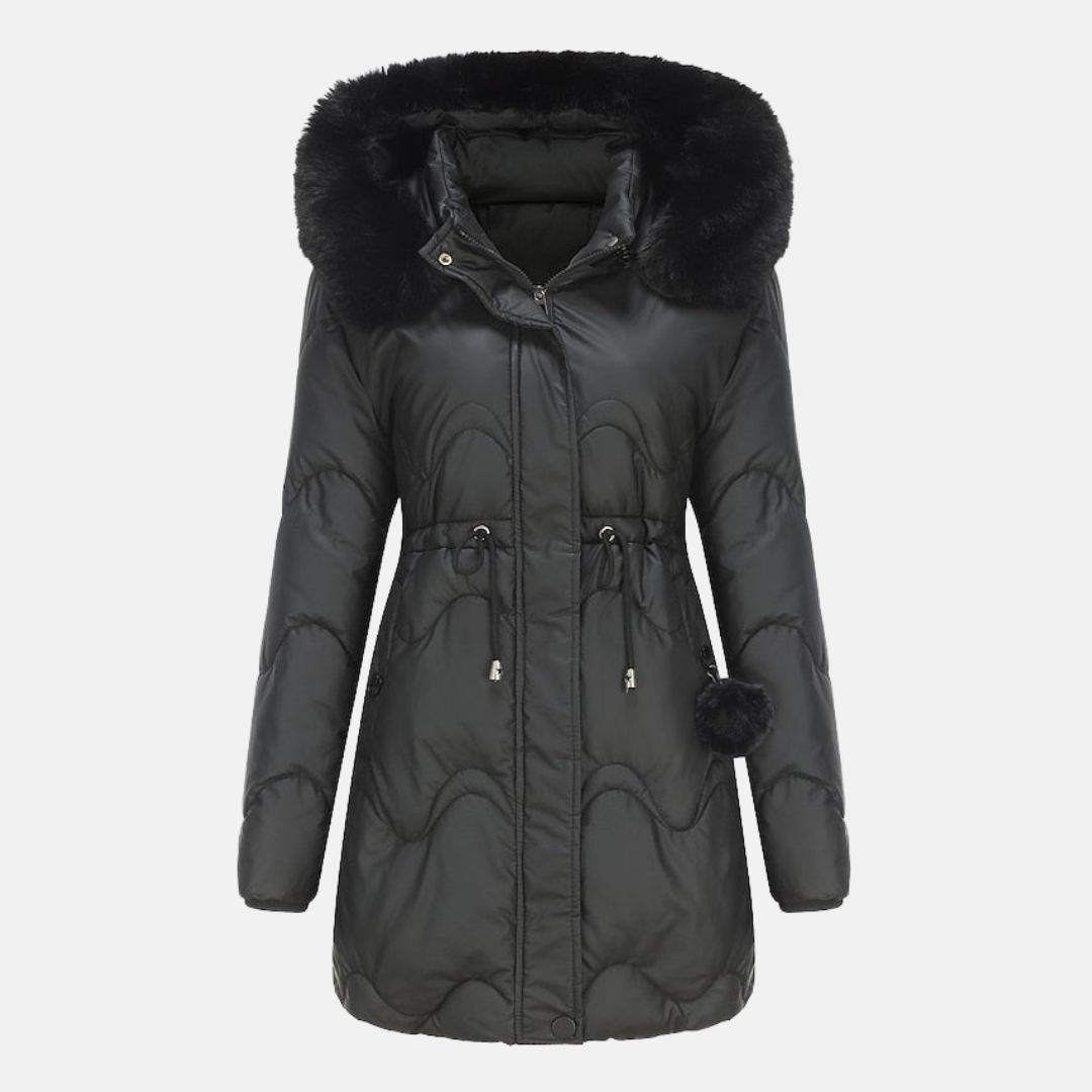 Berg-Feldt | Lang mit Kapuze und verstellbarem Bund für Frauen Ideal für den Winter