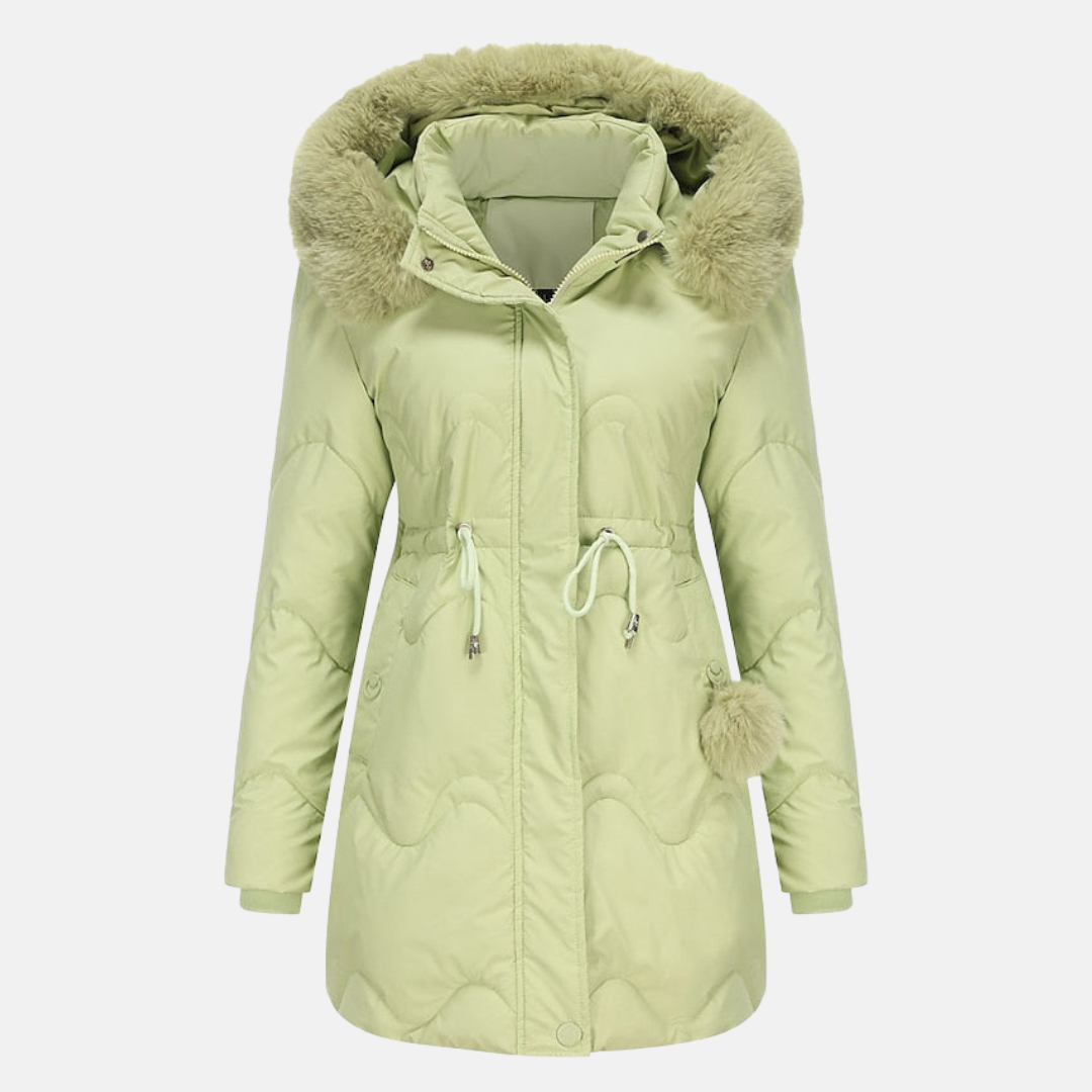 Berg-Feldt | Lang mit Kapuze und verstellbarem Bund für Frauen Ideal für den Winter