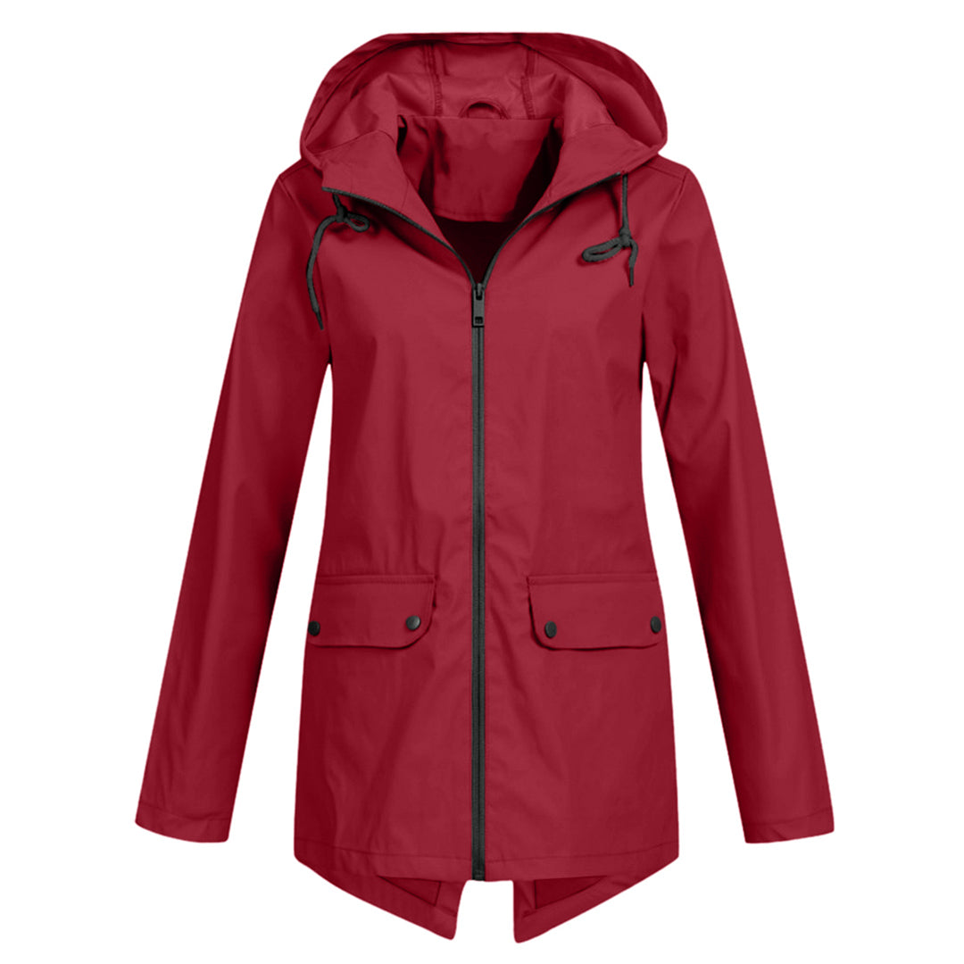 Berg-Feldt | Eleganter Langer Regenmantel mit Kapuze für Damen