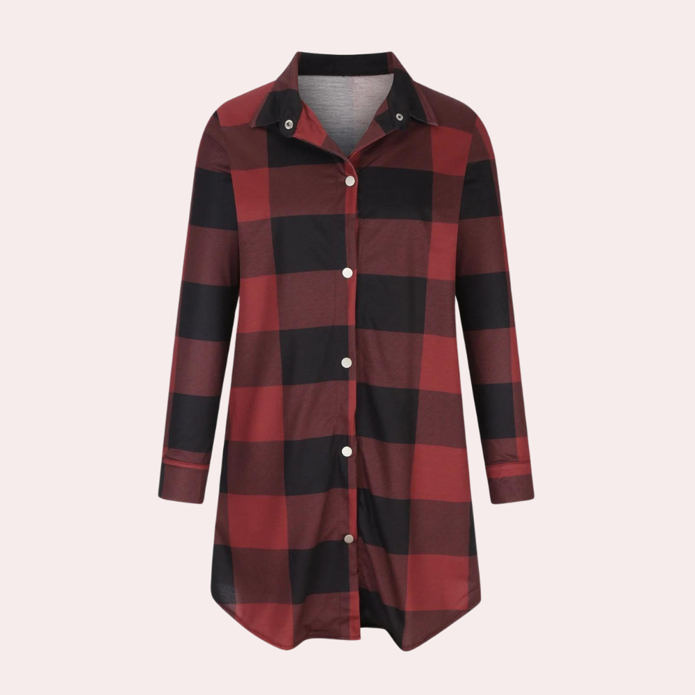 Berg-Feldt | Kariertes Herbstjacke in Midilänge für Damen