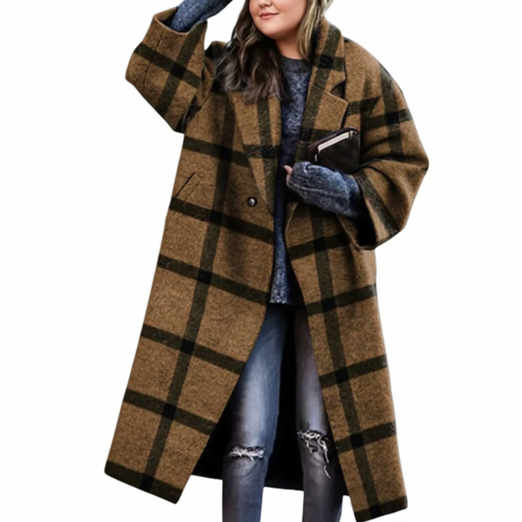 Manteau long en laine pour femme | Grandes tailles