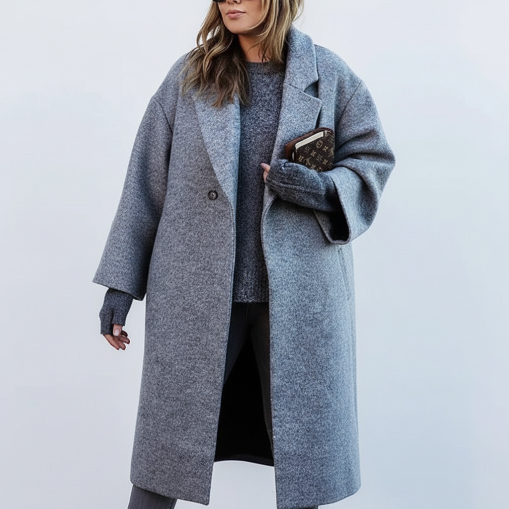 Manteau long en laine pour femme | Grandes tailles