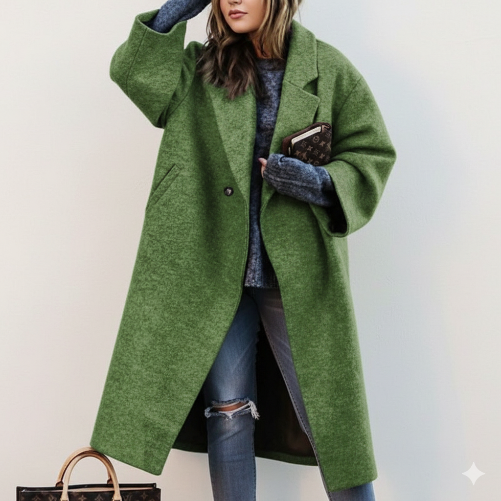 Manteau long en laine pour femme | Grandes tailles