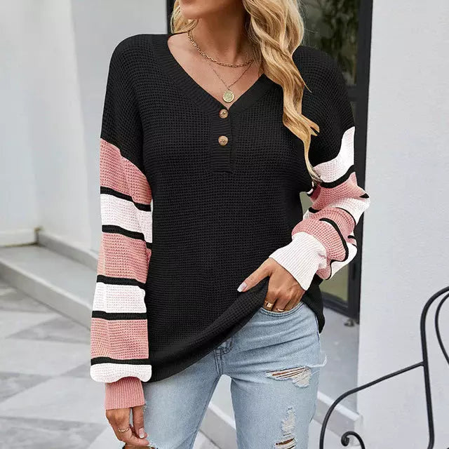 Berg-Feldt | Patchwork Strickpullover im Modischen Stil