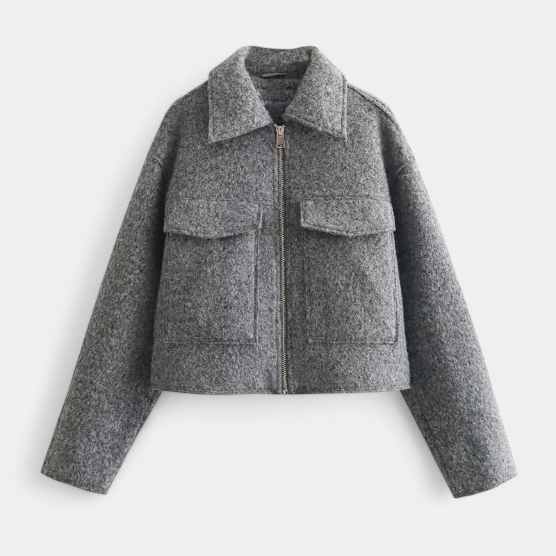 Berg-Feldt | Schicke Damen Wolljacke mit Kurzer Passform und Taschendetails