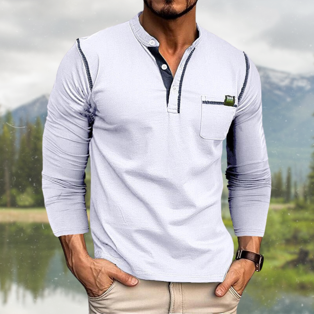 Lässiges Herren-Polohemd mit langen Ärmeln von berg-feldt