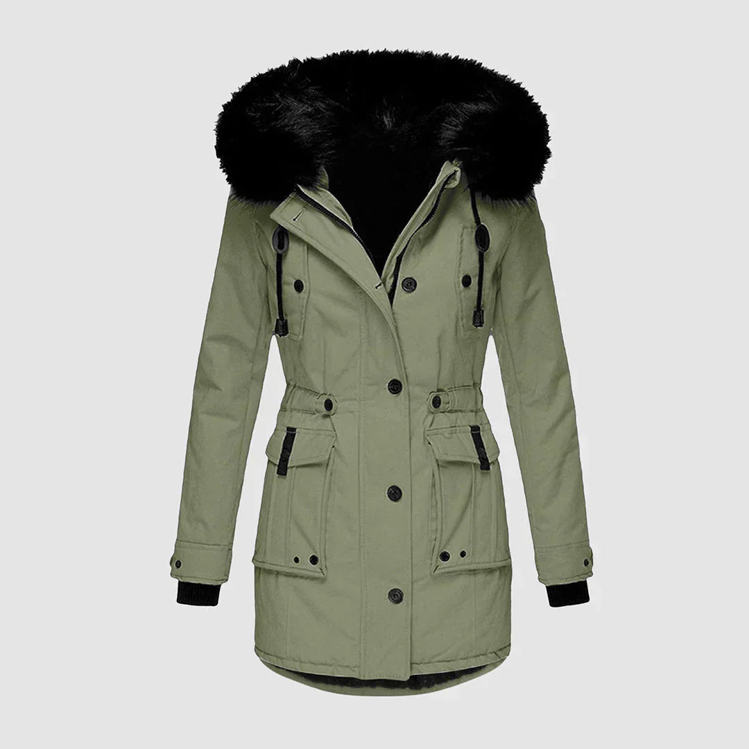 Berg-Feldt | Damenparka mit Schwarzem Kunstfellbesatz
