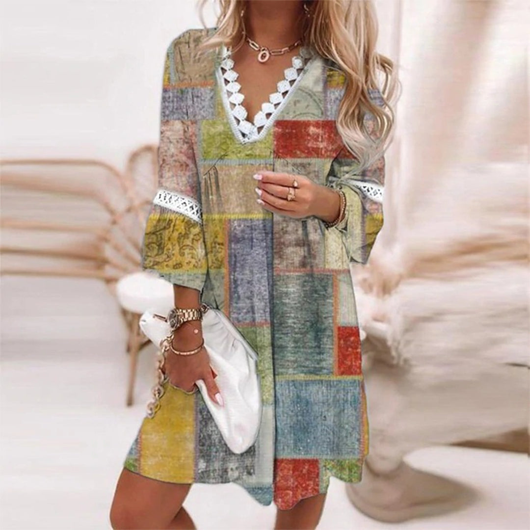 Trendiges, lockeres Kleid mit Druck - Evia