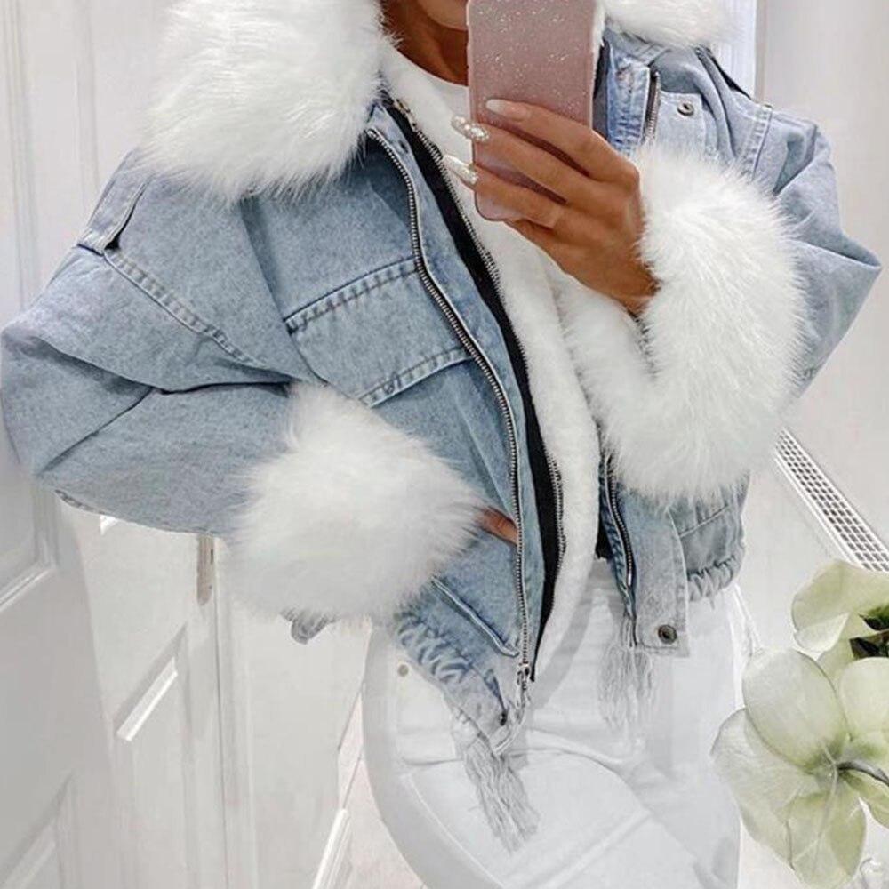Berg-Feldt | MODACHIC Jeansjacke mit Pelzbesatz