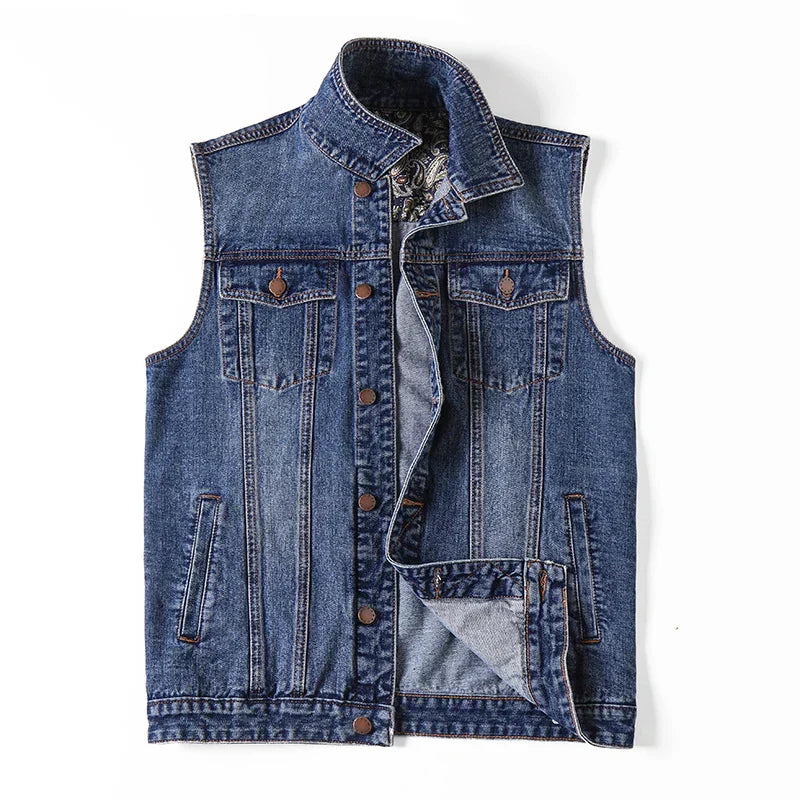 Gilet en jean sans manches style militaire Berg-Feldt pour l'extérieur