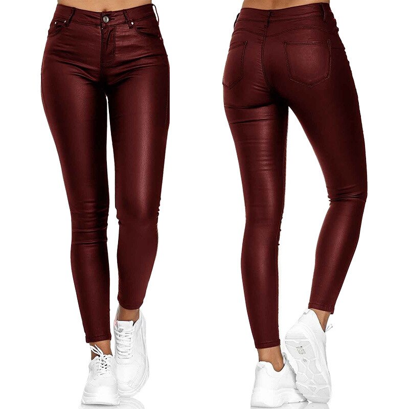 Pantalon extensible effet cuir Cassandra