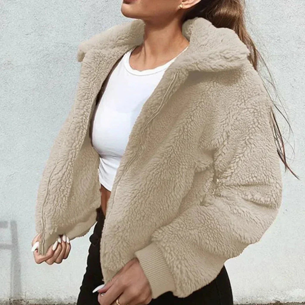 Berg-Feldt | Teddy Mantel - Oversized Fit - Weiches Fleece - Reißverschluss - Lässiger Look