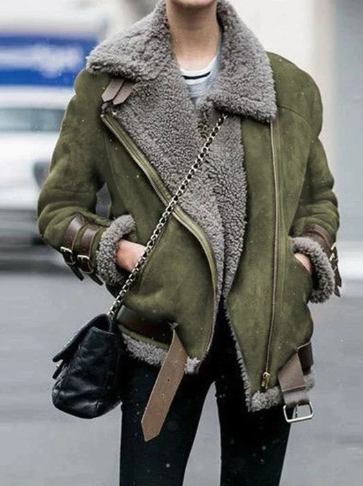 Berg-Feldt | Veste d'hiver aviateur femme avec fausse fourrure