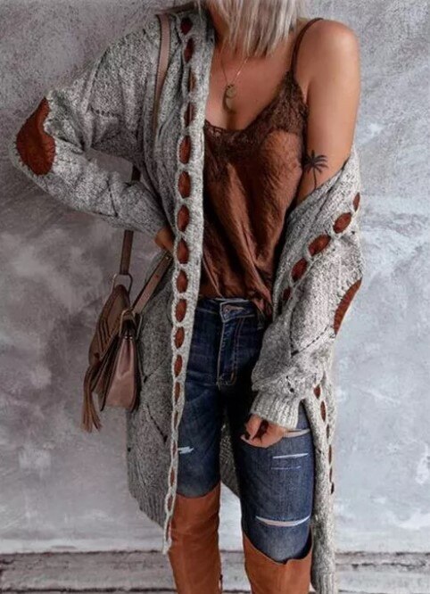 Berg-Feldt | Stilvoller Damen Cardigan mit Verspielten Details und Langer Passform