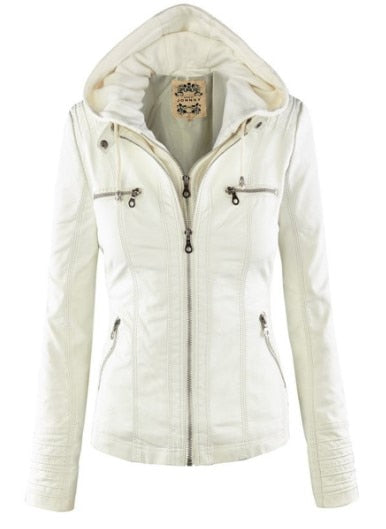 Berg-Feldt | Lederjacke mit Kapuze für Damen