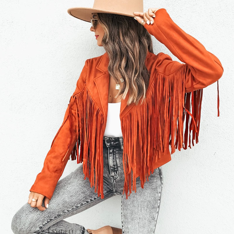 Berg-Feldt | Trendy Wildleder Damenjacke mit Fransen