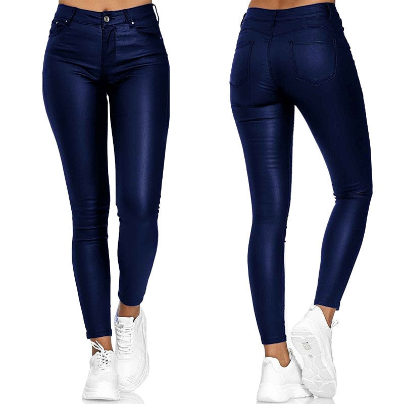 Pantalon extensible effet cuir Cassandra