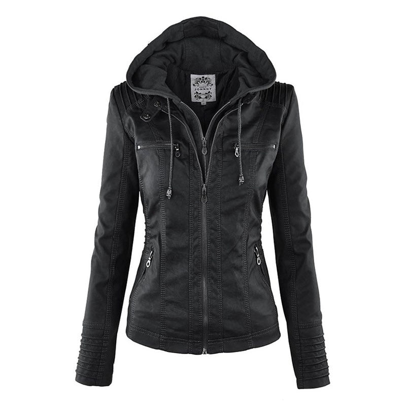 Berg-Feldt | Damenlederjacke mit Kapuze