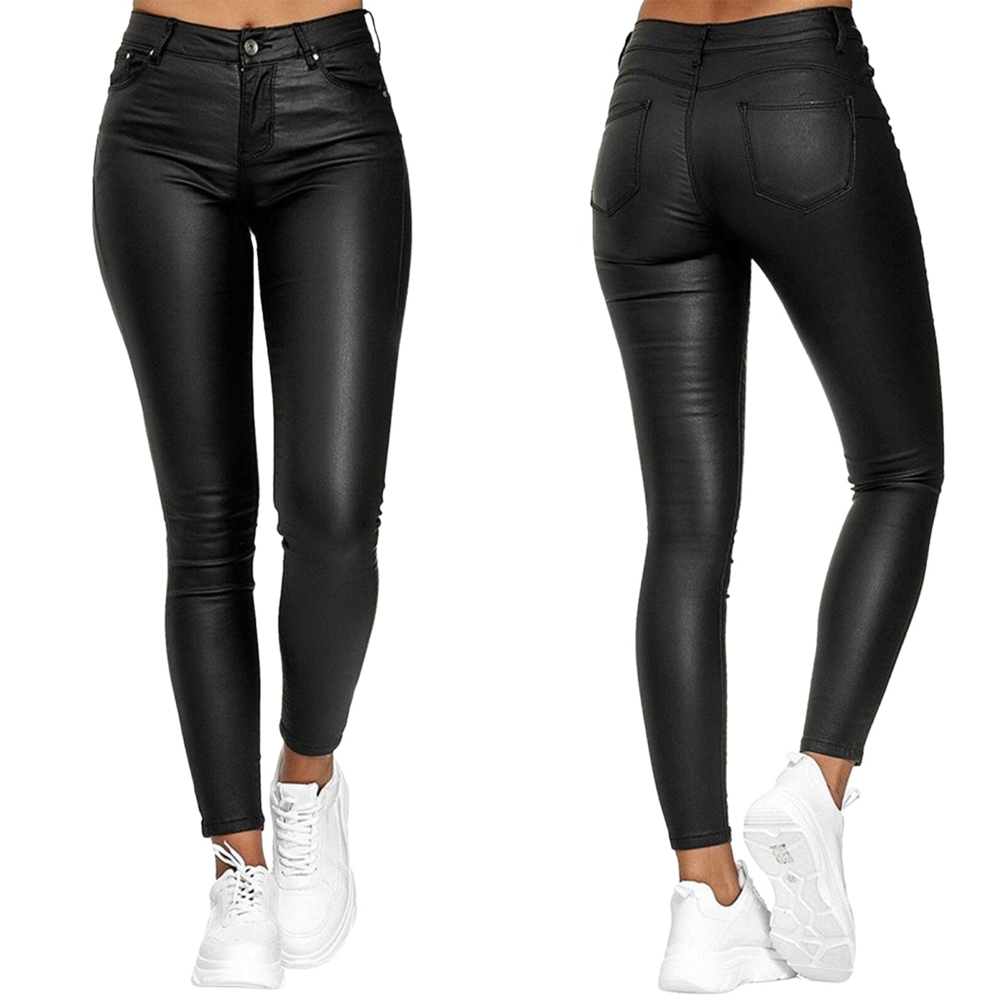 Pantalon extensible effet cuir Cassandra