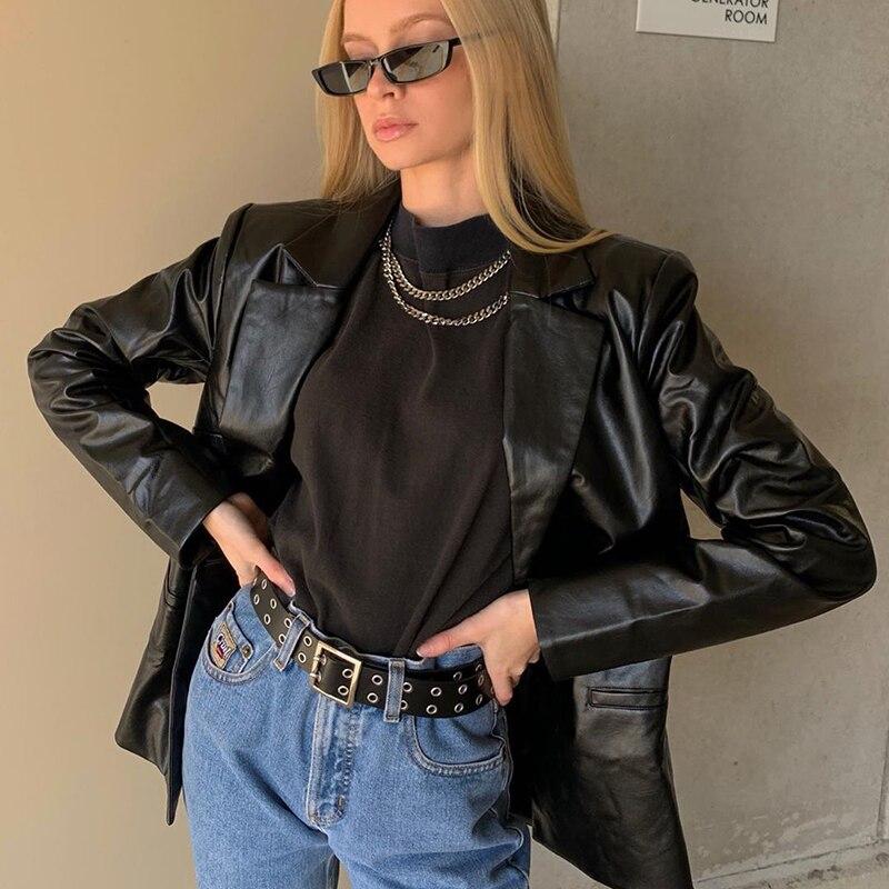 Berg-Feldt | MODACHIC Freizeitblazer aus PU-Leder