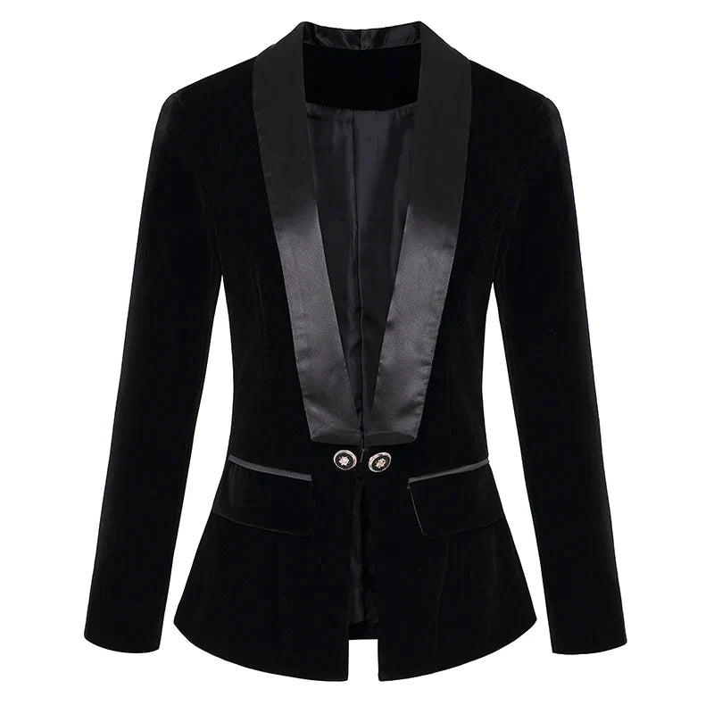 Veste d'intérieur Avelena avec revers en satin