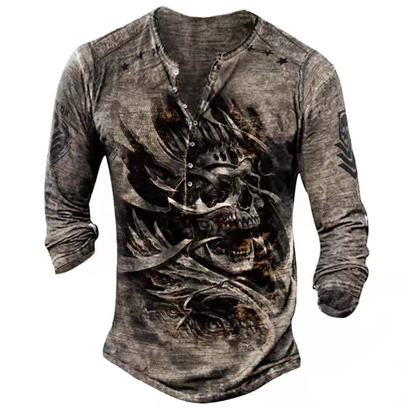 T-shirt à manches longues Beni Rétro Tête de mort