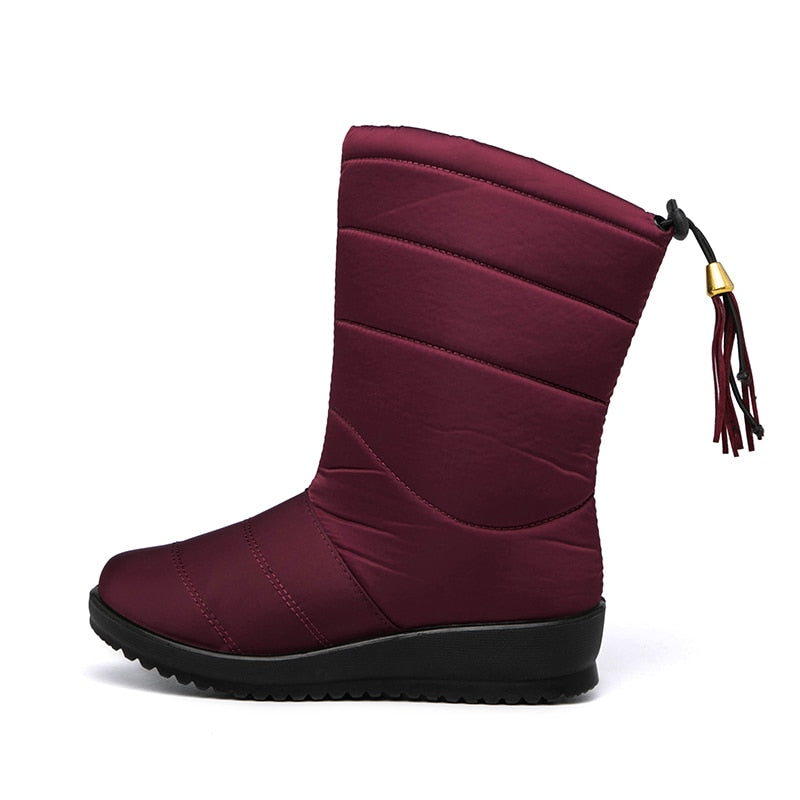 Berg-Feldt | Bottes de neige ultralégères imperméables doublées de fausse fourrure à pompons