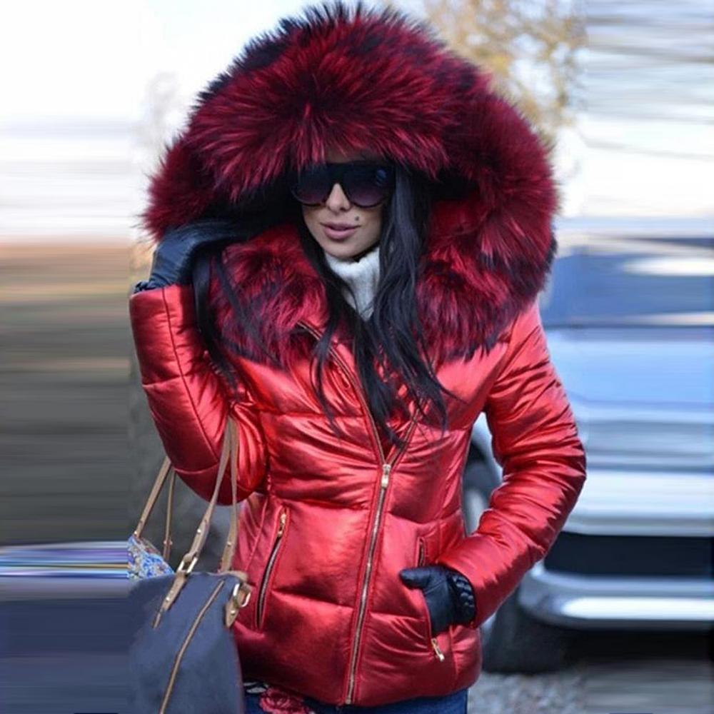 Berg-Feldt | Veste Matelassée pour Femme avec Grande Capuche en Fausse Fourrure
