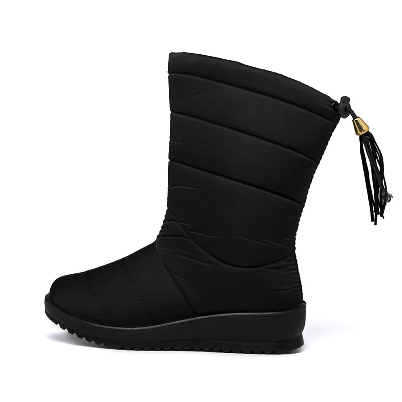 Berg-Feldt | Bottes de neige ultralégères imperméables doublées de fausse fourrure à pompons