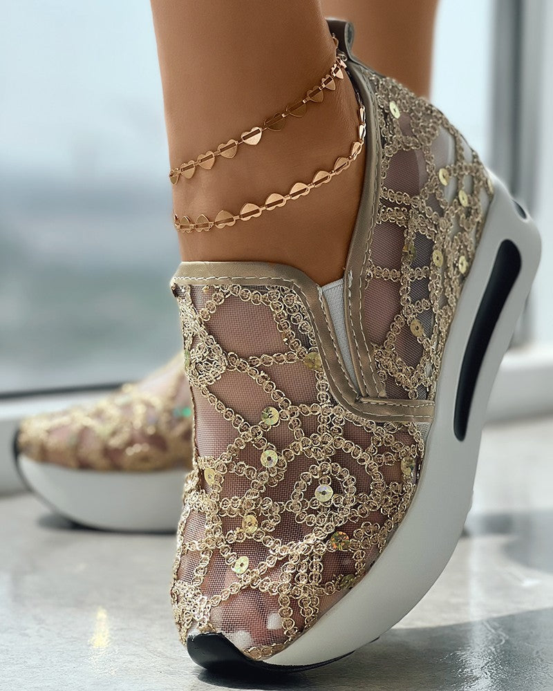 Pailletten-Muffin-Sneaker