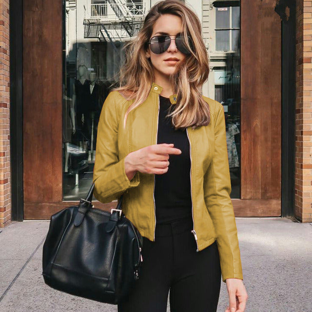 Veste en cuir Gwendolyn
