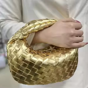 Berg-Feldt | Luxuriöse Geflochtene Handtasche in Metallic