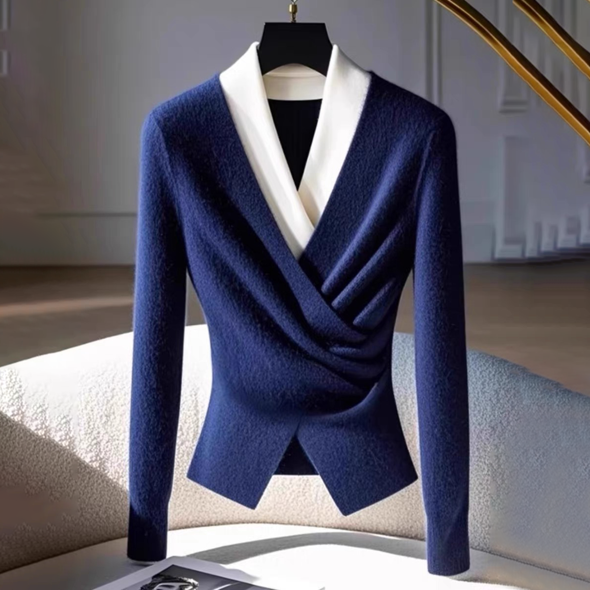 Berg-Feldt | Blouse drapée en laine mélangée Élégante et sophistiquée