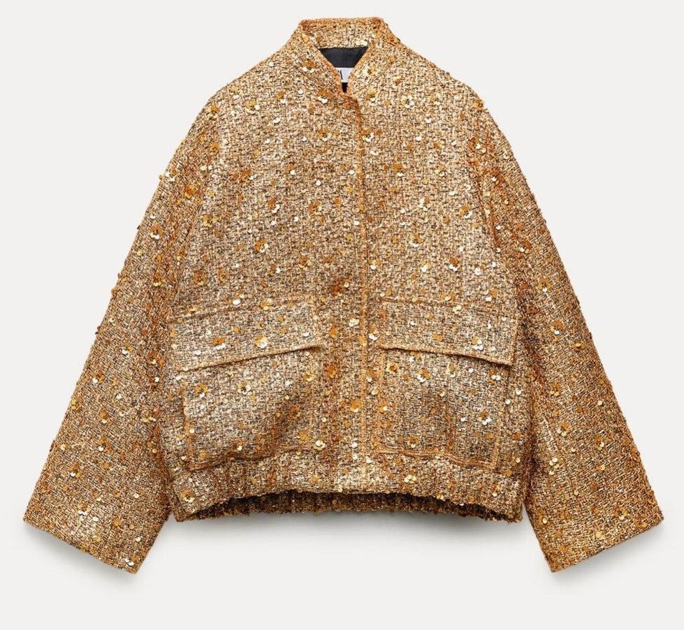 Berg-Feldt | Paillettenjacke Glänzender Look Elegante Aussage
