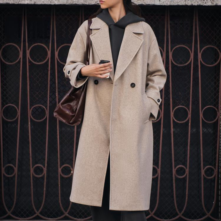 Berg-Feldt | Trenchcoat - Wollmischung - Oversized Fit - Doppelt gefertigt - Klassisches Design