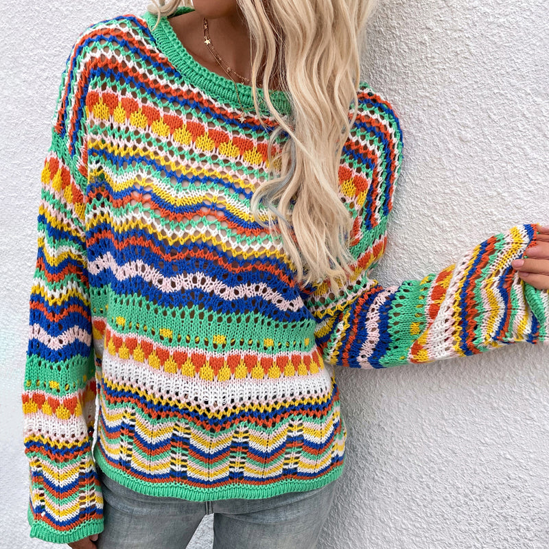 Berg-Feldt | Gestreifter Strickpullover Mit Feinem Design