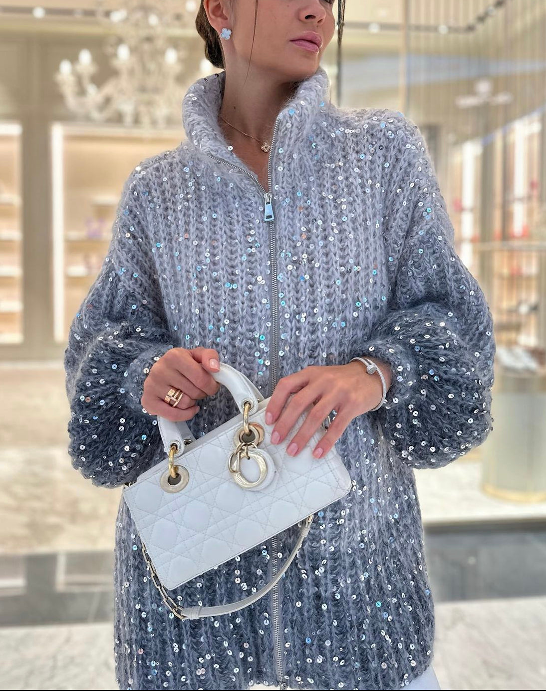 Grand pull oversize Verena, brillant