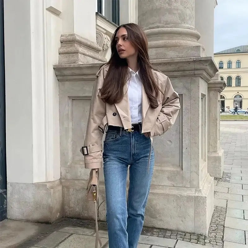 Berg-Feldt | Schicke Cropped Trenchjacke