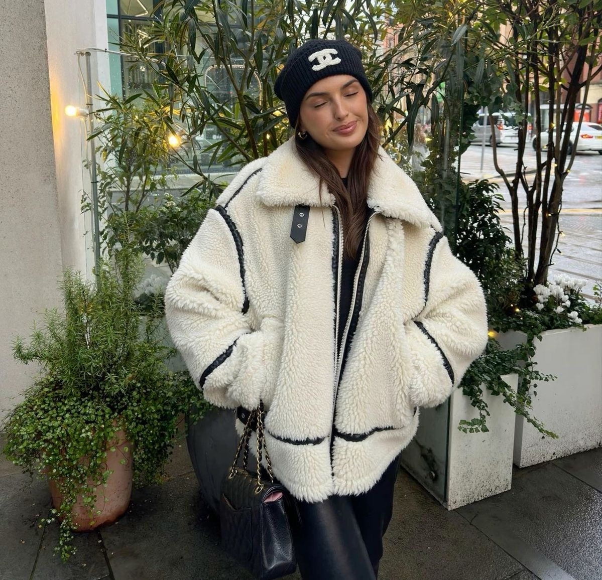 Berg-Feldt | Shearling-Jacke - Übergroßer Schnitt - Weiche Textur - Warme Fütterung - Reißverschlussöffnung