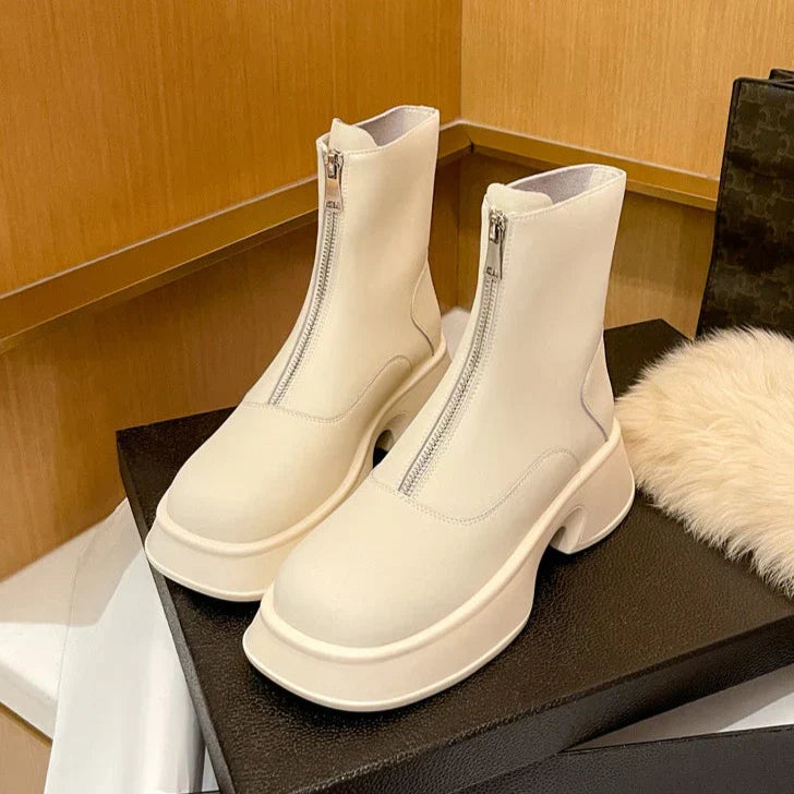 Berg-Feldt | Echtes Leder Modefell Winterstiefel