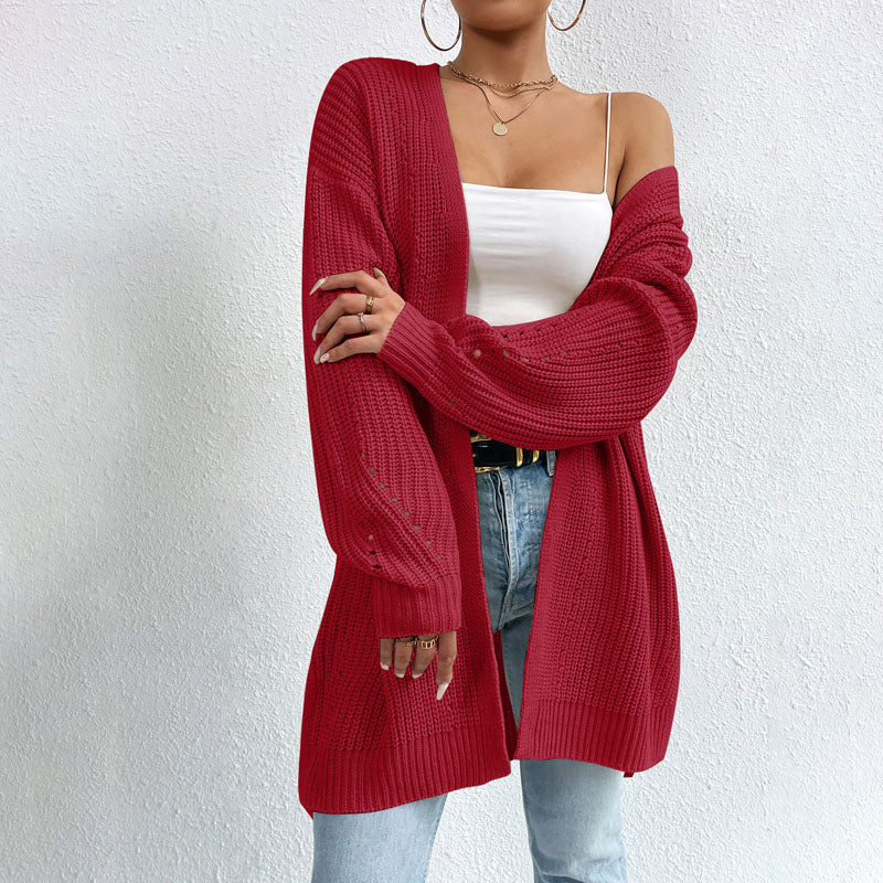 Berg-Feldt | Einfarbige Elegante Strickjacke mit Taschen