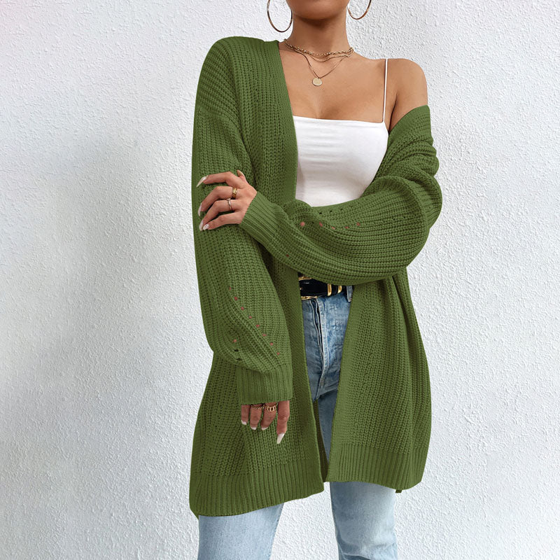 Berg-Feldt | Einfarbige Elegante Strickjacke mit Taschen