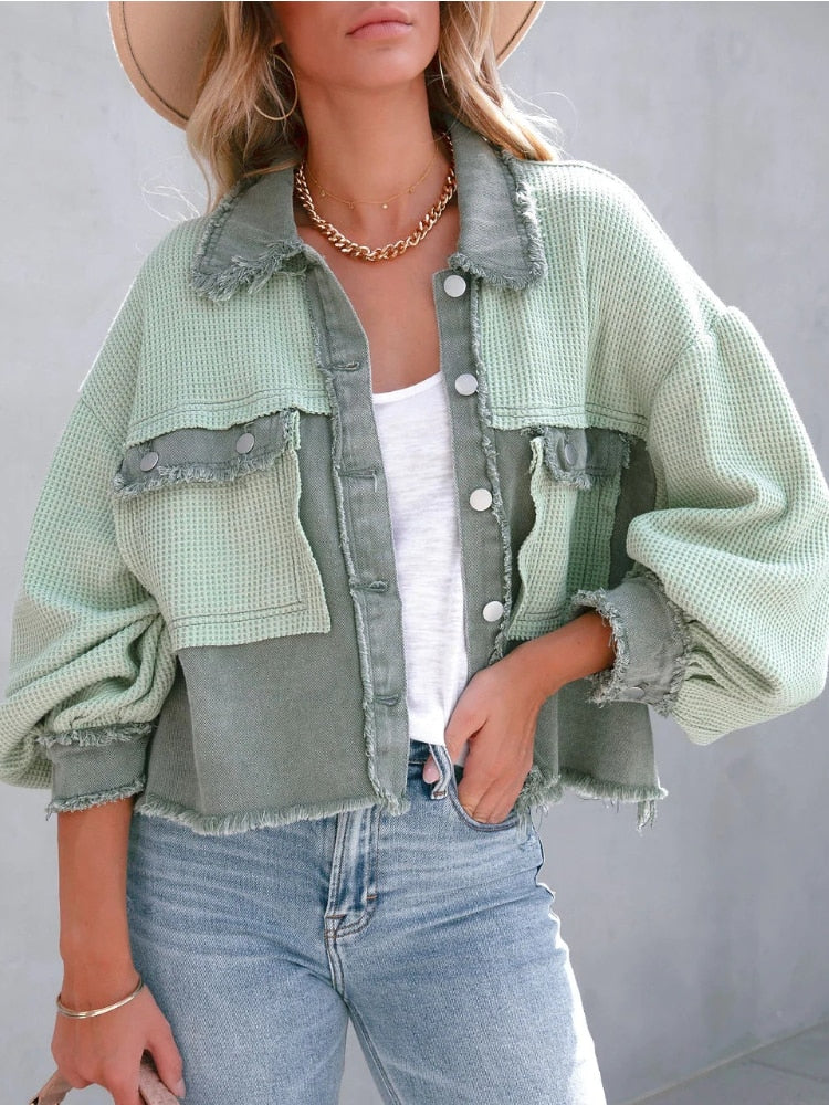 Berg-Feldt | Gekürzte Jacke Patchwork Design Statement Ärmel
