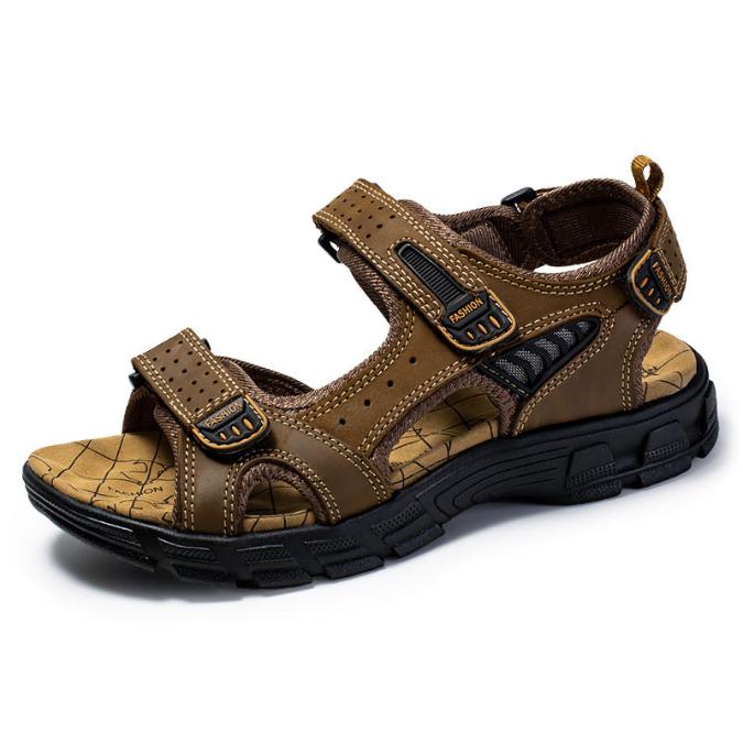 Sandales en cuir pour homme avec bride réglable